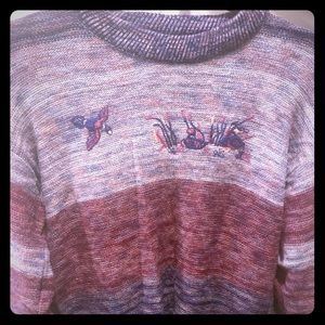 VINTAGE purple and blue duck sweater